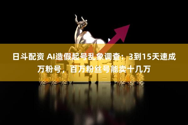 日斗配资 AI造假起号乱象调查：3到15天速成万粉号，百万粉丝号能卖十几万