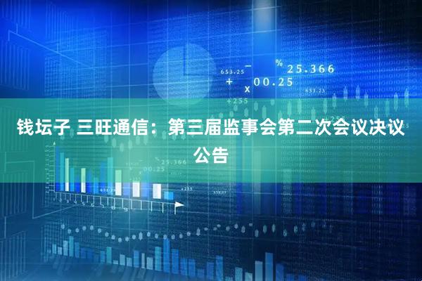 钱坛子 三旺通信：第三届监事会第二次会议决议公告