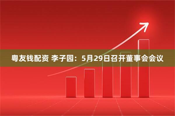 粤友钱配资 李子园：5月29日召开董事会会议