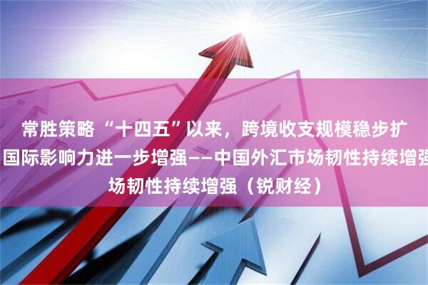 常胜策略 “十四五”以来，跨境收支规模稳步扩大、人民币国际影响力进一步增强——中国外汇市场韧性持续增强（锐财经）